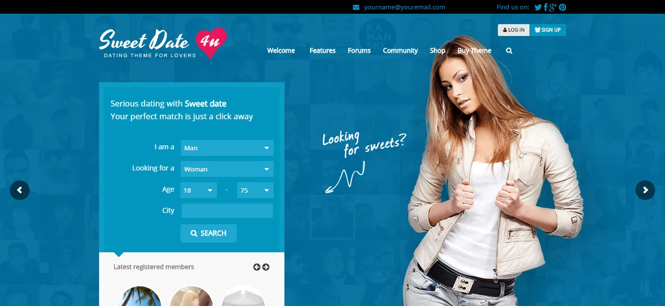 Sweet Date Free And Premium Dating WordPress Theme