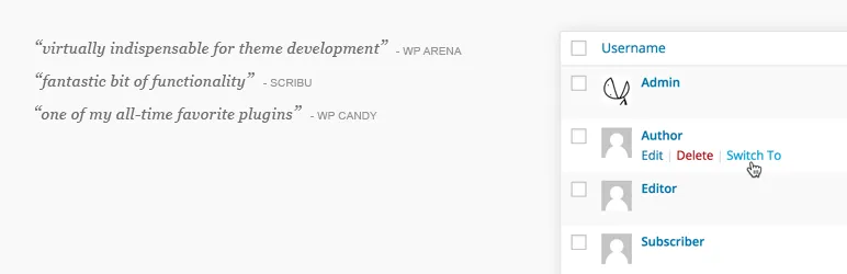 User Switching Essential WordPress Developer Plugins